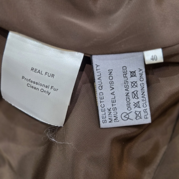 Luxurious Coat By MANAKA, NWT Women's Real Mink Fur, Scanbrown, Sz S - Picture 14 of 15